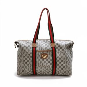 Authentic GUCCI PLUS Hand Bag Sherry Line Brown PVC